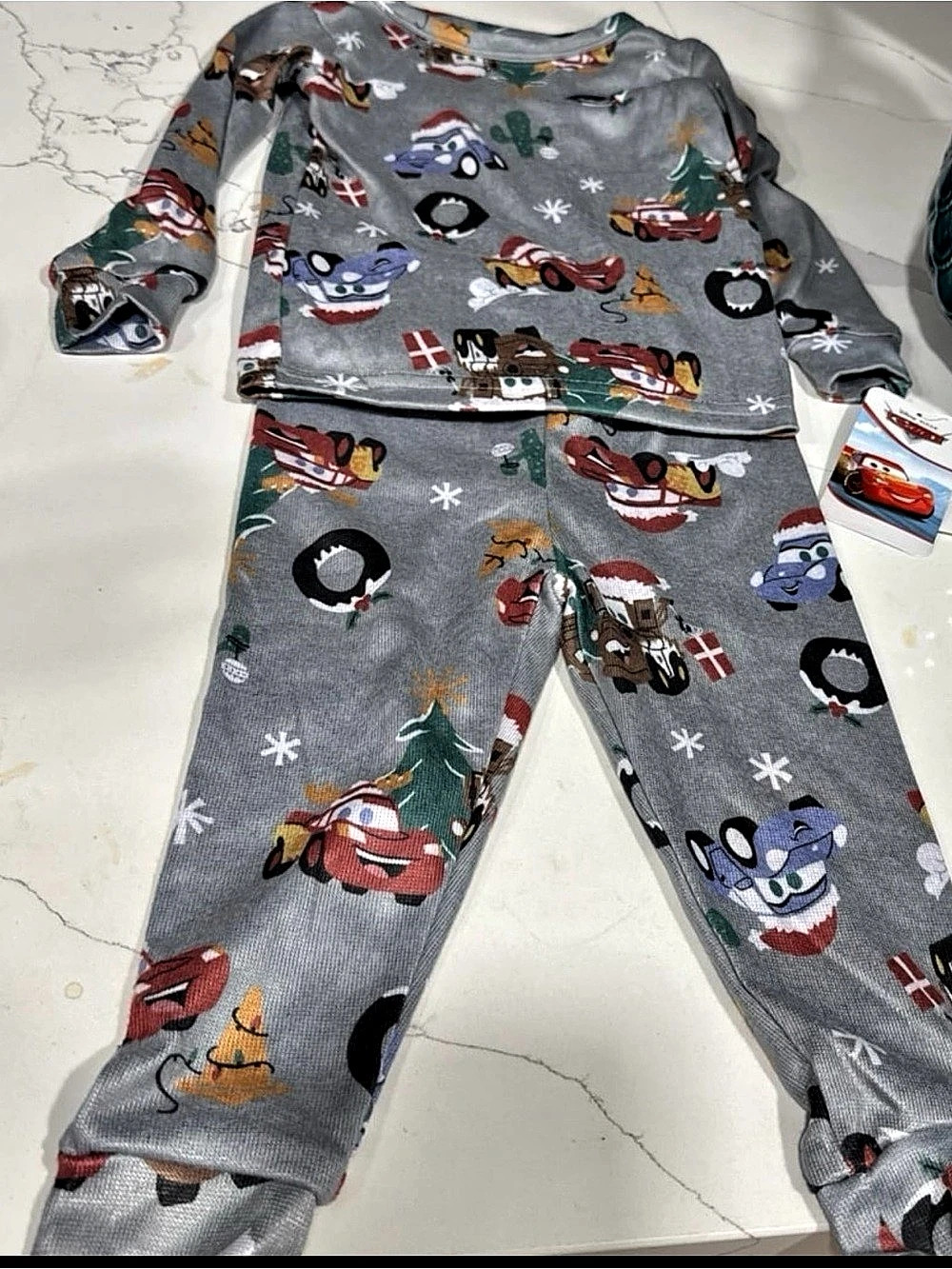 Disney Cars Characters Toddler Boy's Holiday Christmas Soft Pajama Set Cars